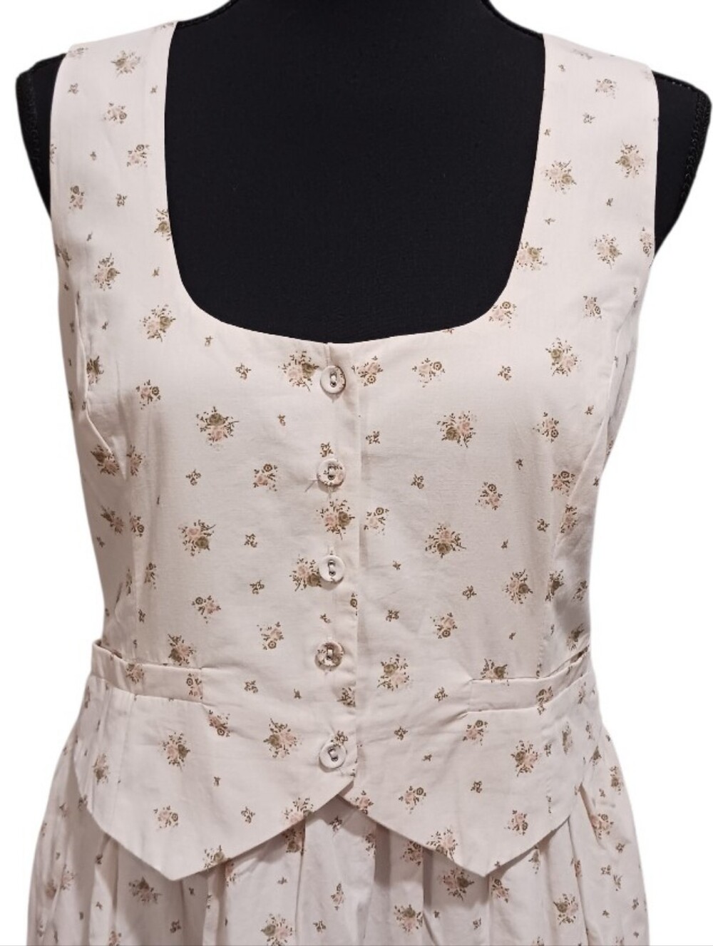 Aureum Tea Time Vest Bodice Mini Dress Cottagecore Ditzy Floral - Picture 3 of 10